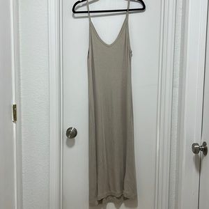 H&M basics medium tan midi dress
